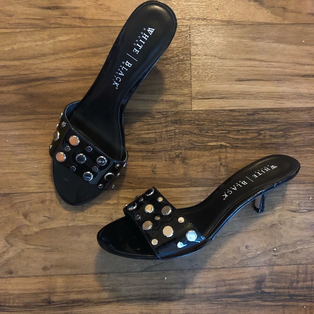 White House Black Market backless kitten heel